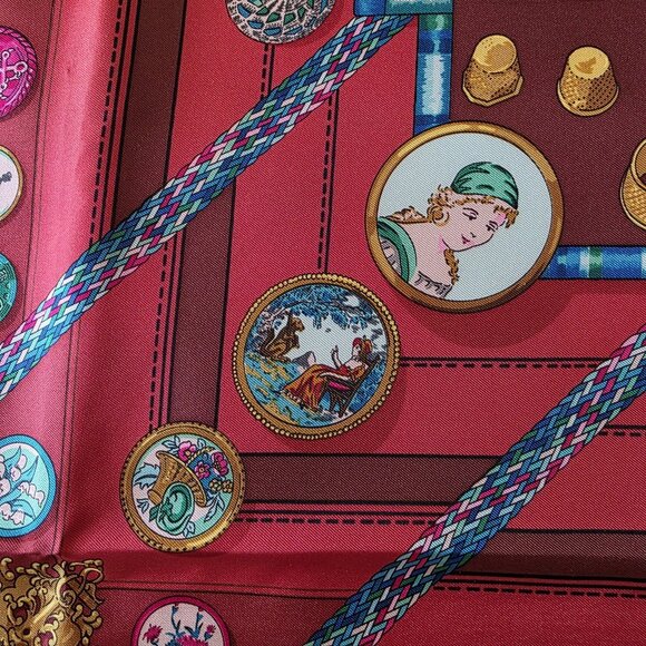 Hermès Petit Main Silk Scarf Carre 90 Red Boxed Authenticated Paris Vintage - Picture 13 of 16